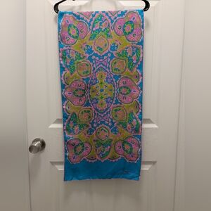 Vibrant Blue and Pink Scarf by Burmel